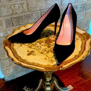 Celine black suede heels